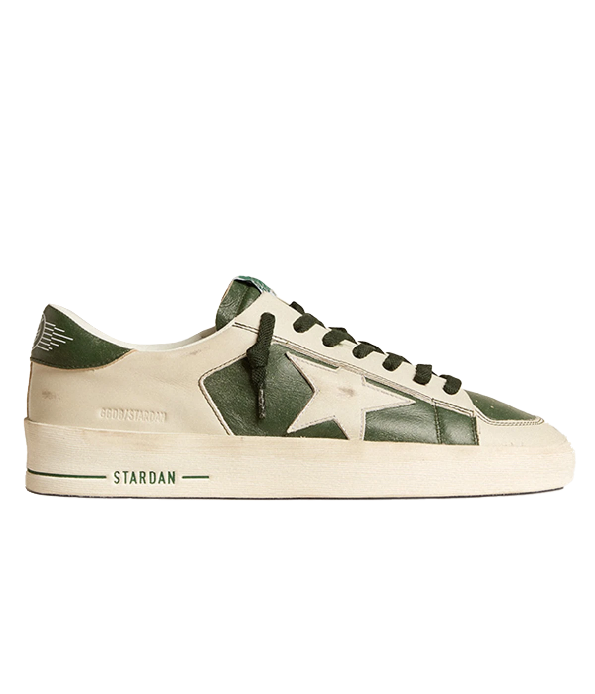 Stardan Nappa & Leather Sneaker in Green, Dirty & White