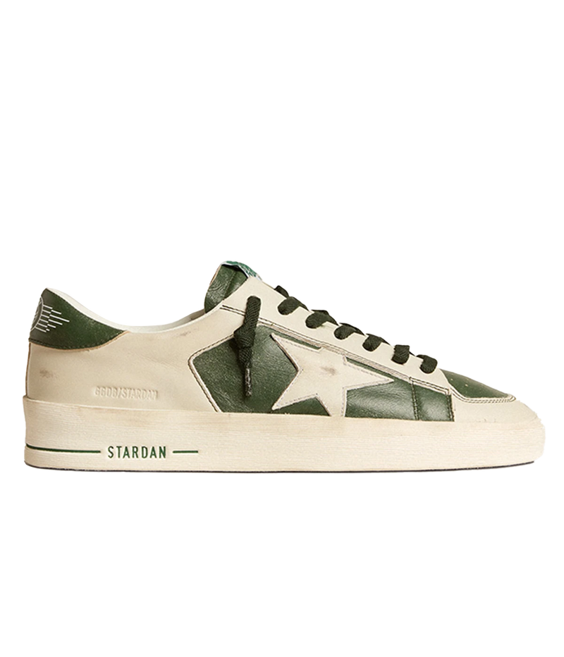 Stardan Nappa & Leather Sneaker in Green, Dirty & White