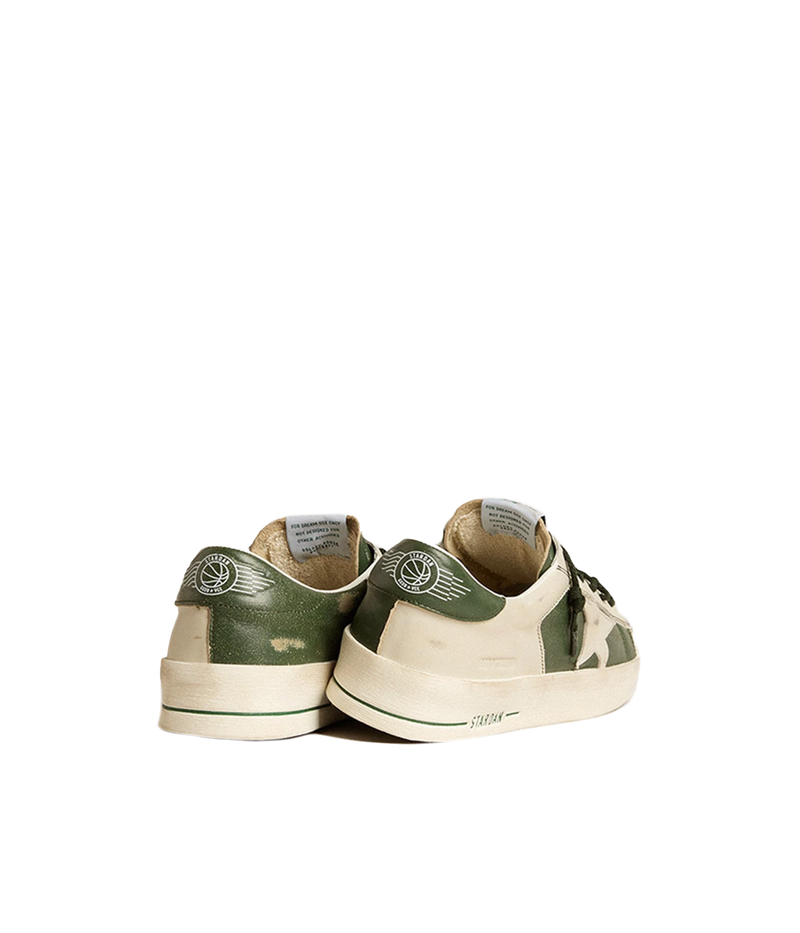Stardan Nappa & Leather Sneaker in Green, Dirty & White