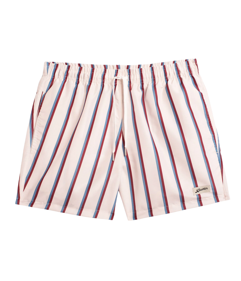 Stripe Swim Trunk in Red & Blue