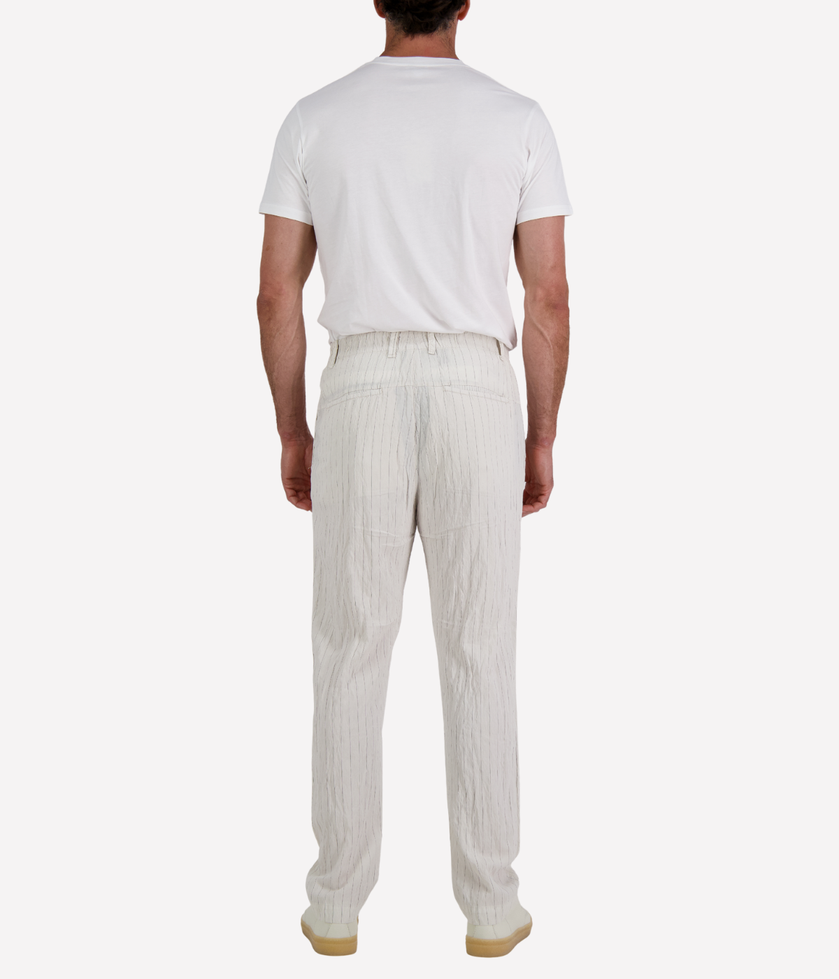 Striped Trousers in Stone