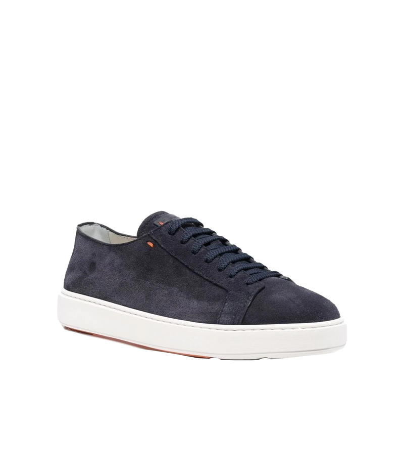 Suede Low-Top Sneakers in Oceano & Dark Blue
