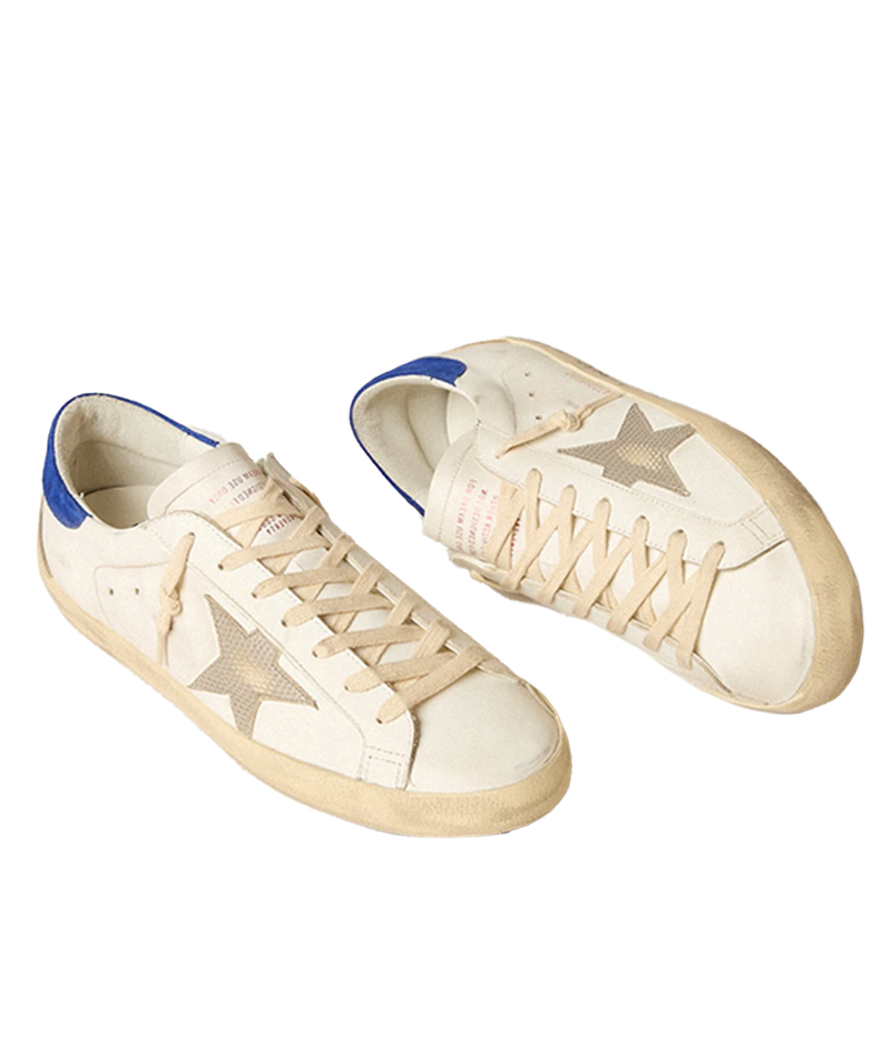 Super Star Sneaker in White, Grey, Bluette & Beige