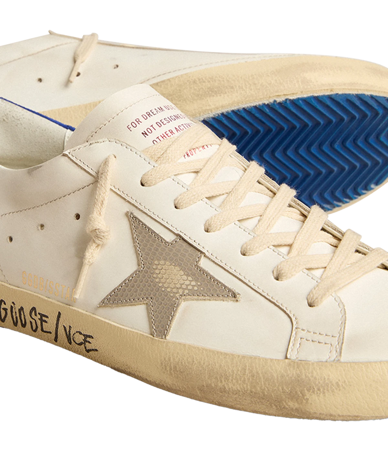 Super Star Sneaker in White, Grey, Bluette & Beige