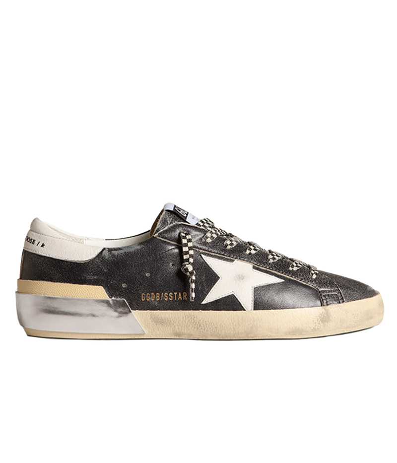 Super-Star Leather Multifoxing Sneaker in Dark Blue & White