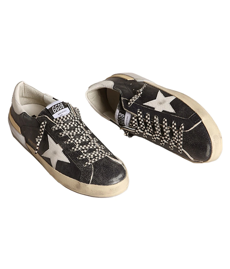 Super-Star Leather Multifoxing Sneaker in Dark Blue & White