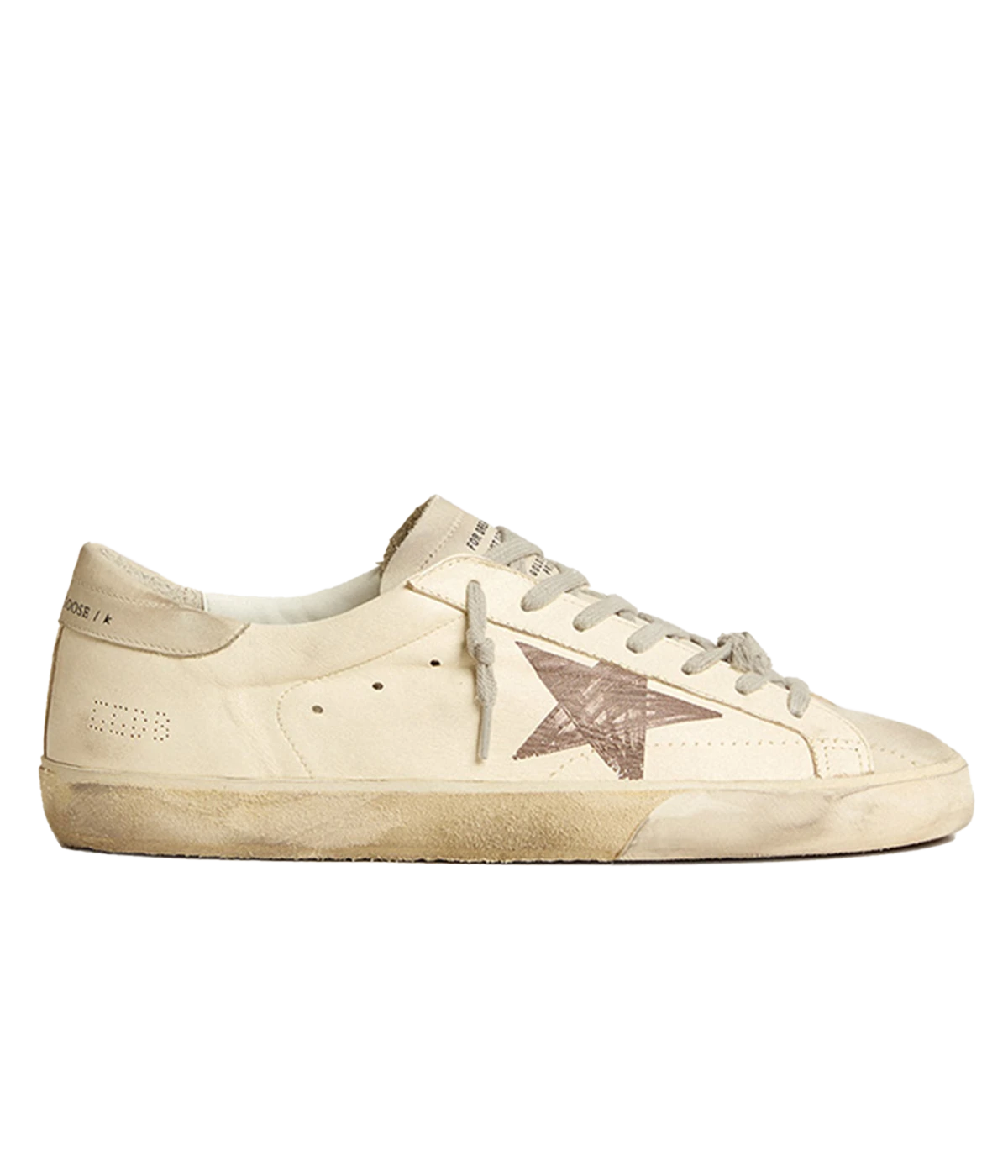 Super-Star Nappa Printed Star Sneaker in White, Ice & Brown