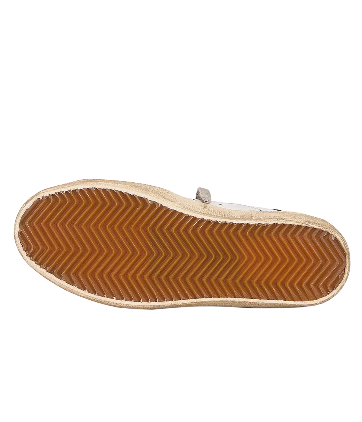 The Golden Goose Super-Star Sneakers in White, Ice & Light Brown feature leather uppers with a distressed finish for a vintage-inspired look. A brown accent at the heel adds a stylish touch, while the iconic star motif on the side wall stands out. With a rubber sole and round toe, these sneakers combine effortless style and comfort, making them a versatile addition to any casual wardrobe.