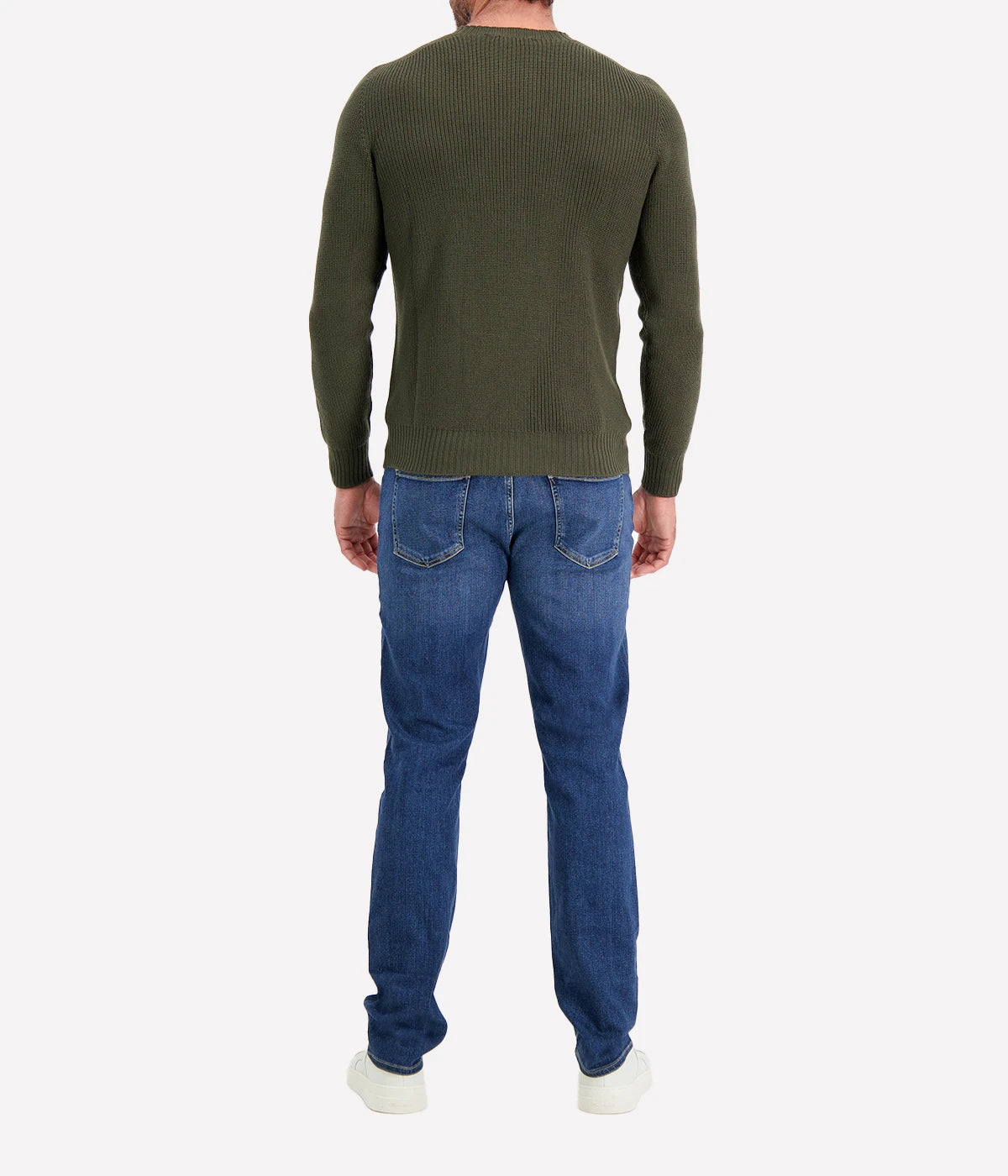 Textured Crew Longsleeve in KHAKI