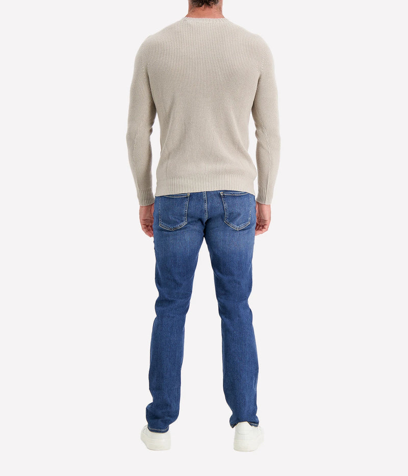 Textured Crew Longsleeve in TAUPE