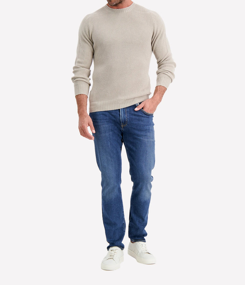 Textured Crew Longsleeve in TAUPE