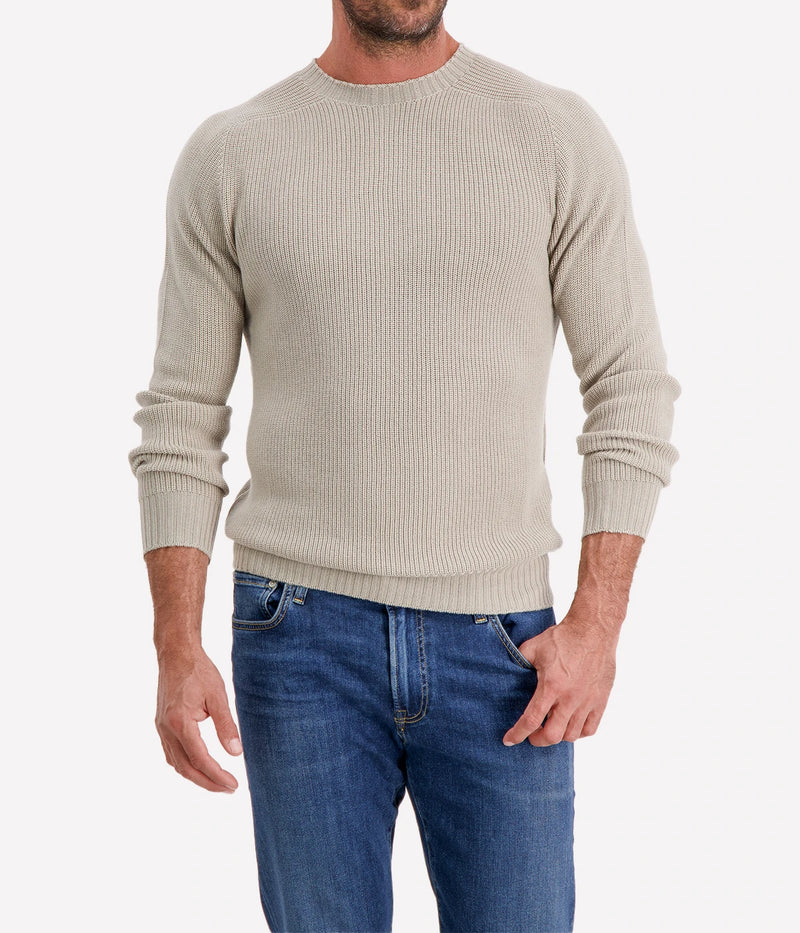 Textured Crew Longsleeve in TAUPE