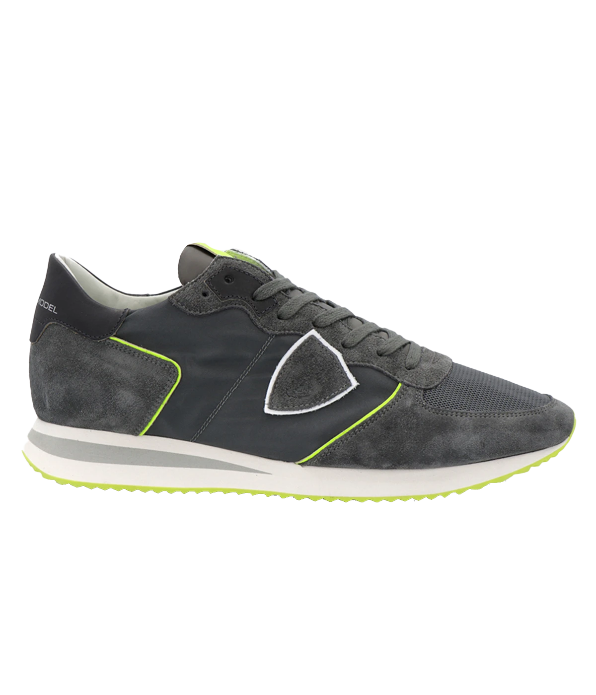 Side view of Philippe Model TRPX sneakers, showcasing their retro-inspired silhouette and modern treatments. The mix of premium materials and bold design elements make them ideal for stylish urban looks.