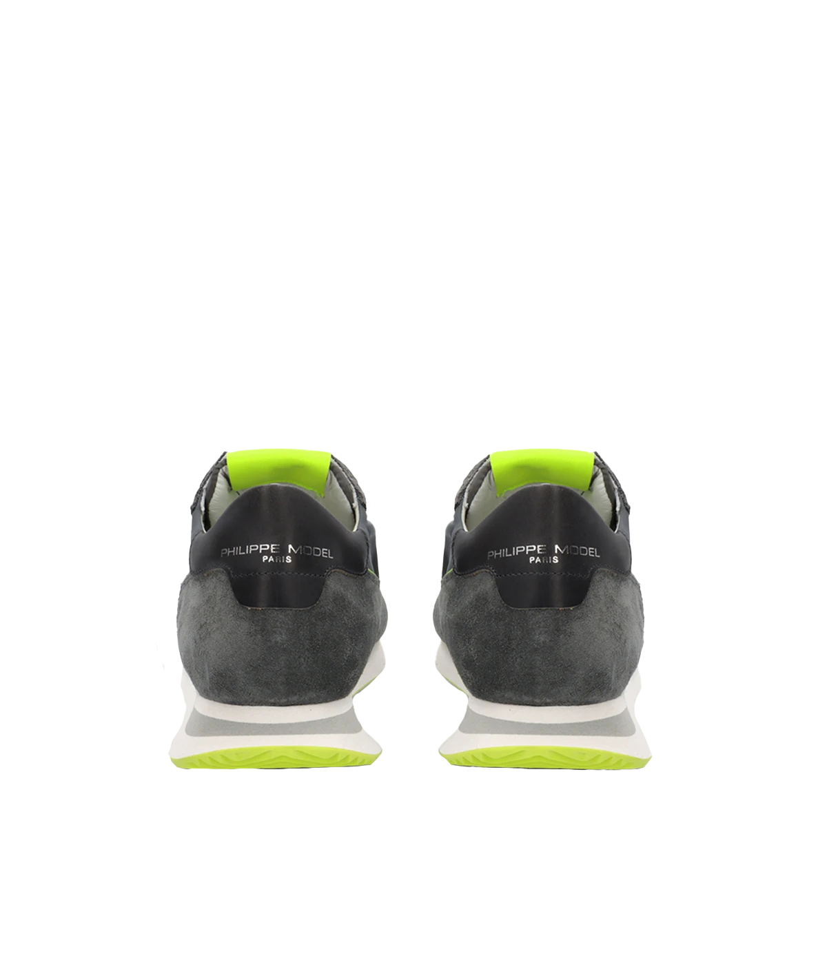 Back view of Philippe Model TRPX sneakers, highlighting the handcrafted details and Made in Italy craftsmanship. The clean lines and vibrant tones add a touch of sophistication to their sporty aesthetic.