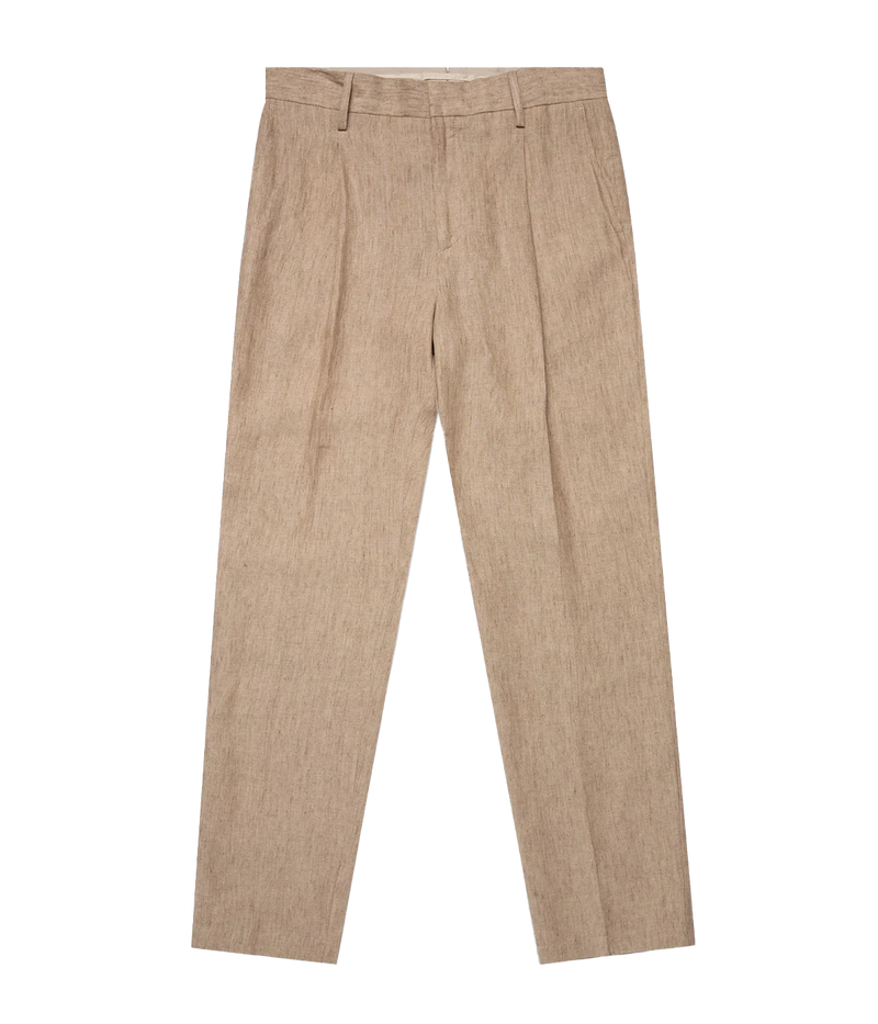 Tailored Single Pleat Trouser in Dune Melange