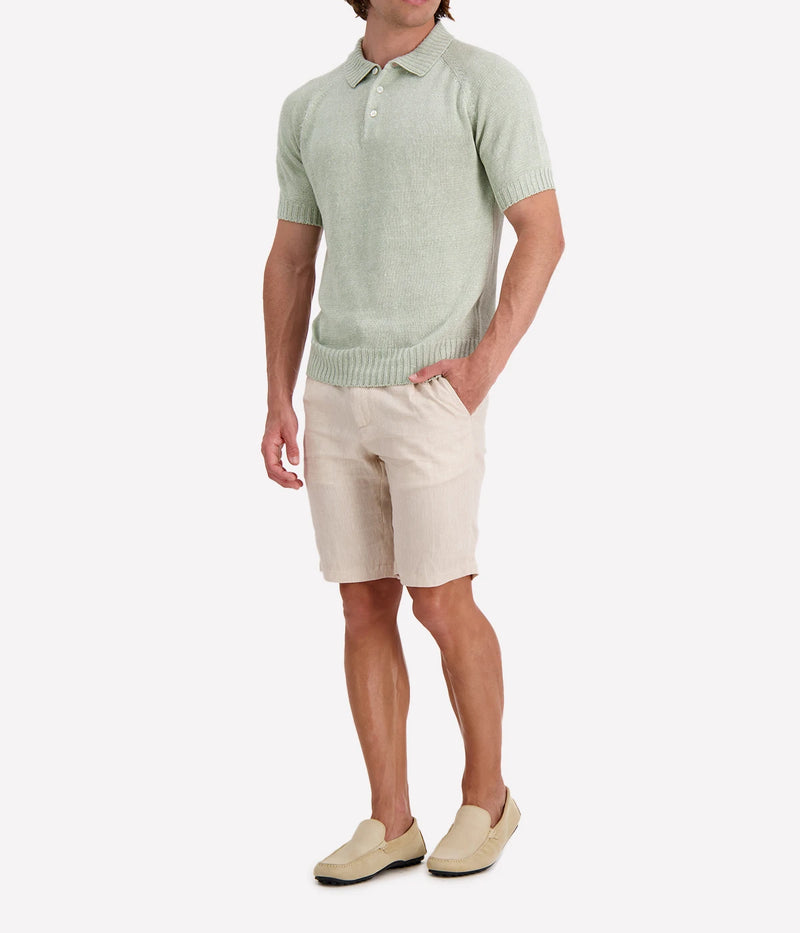Tennis Short Sleeve Knit Polo in Mint
