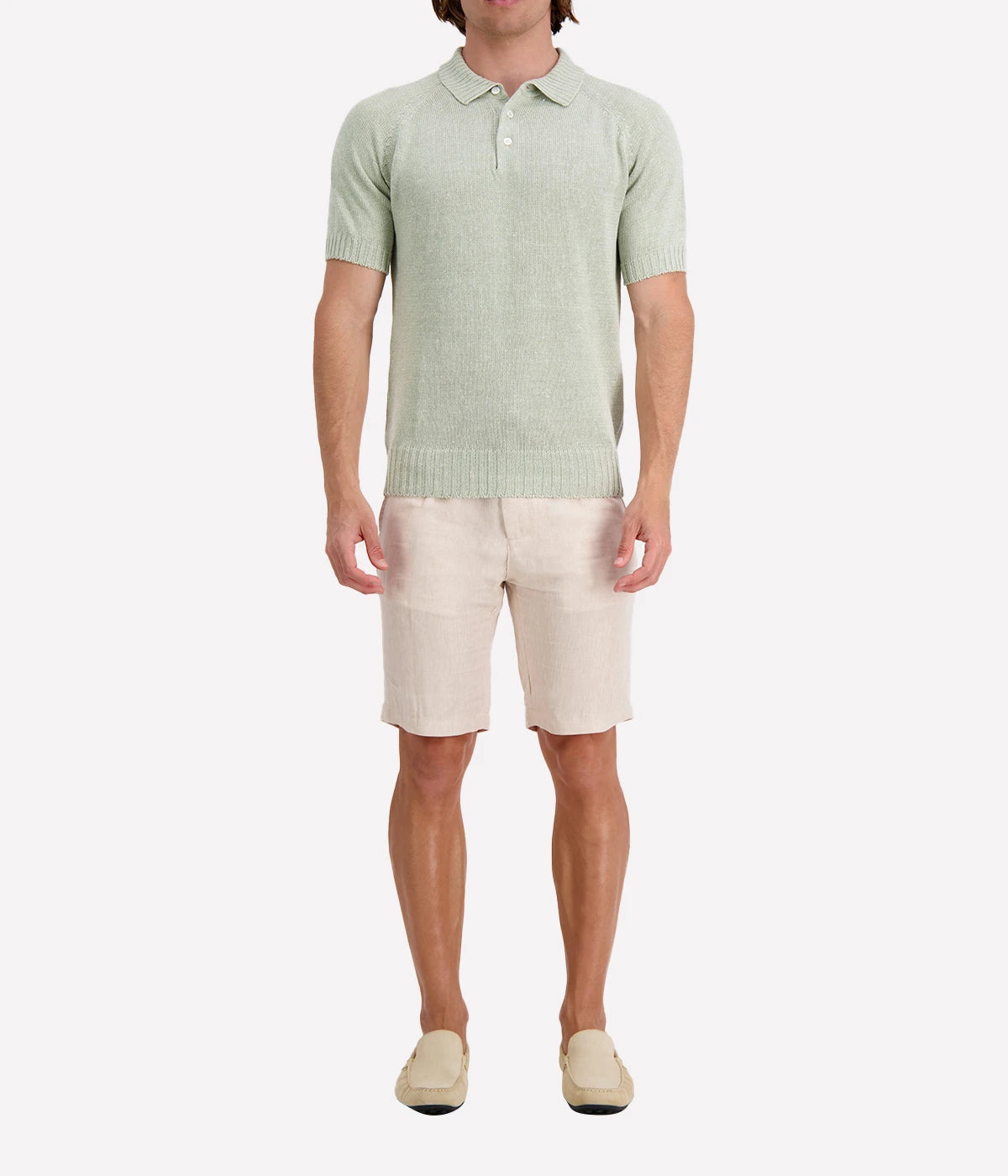 Tennis Short Sleeve Knit Polo in Mint