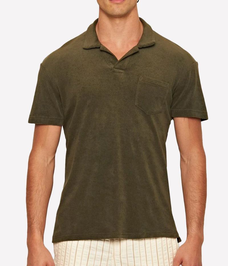 Terry Towling Polo in Palm