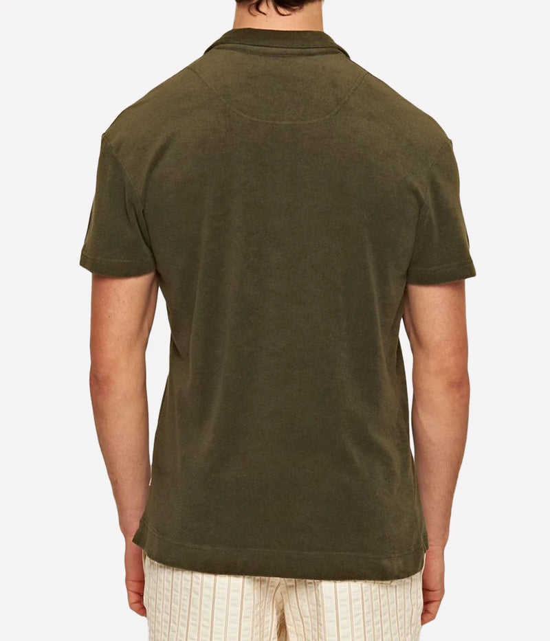 Terry Towling Polo in Palm