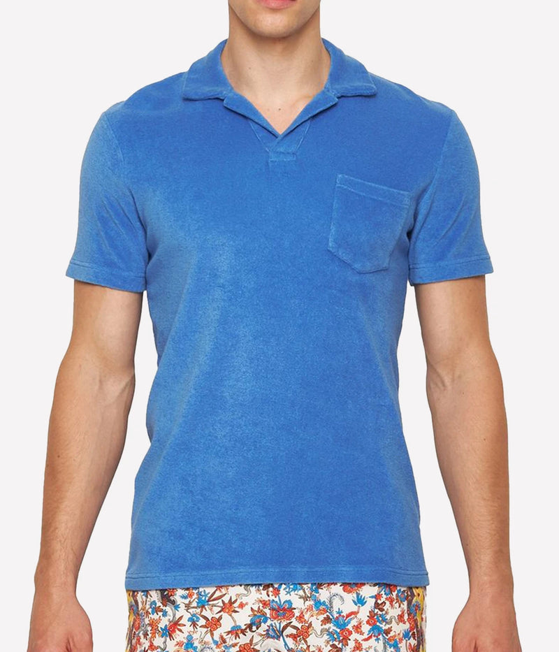 Terry Towling Polo in Tidal