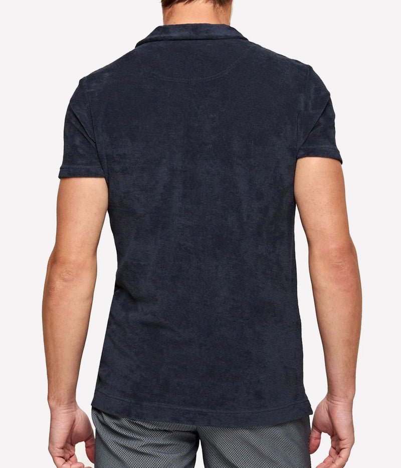 Terry Towelling Polo in Navy
