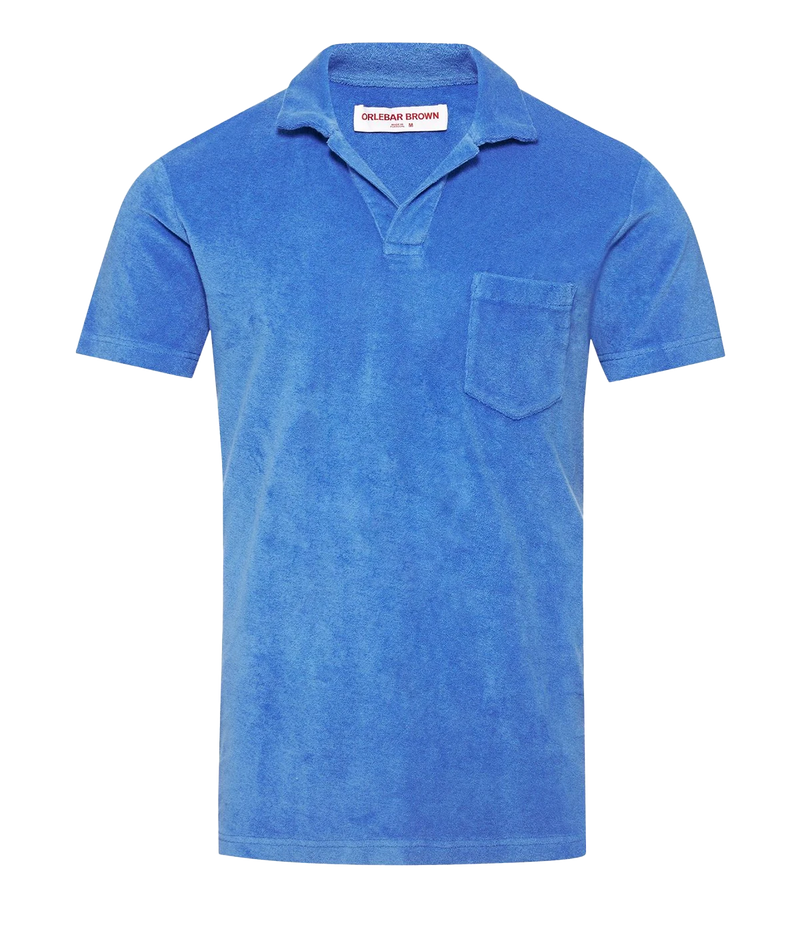 Terry Towling Polo in Tidal
