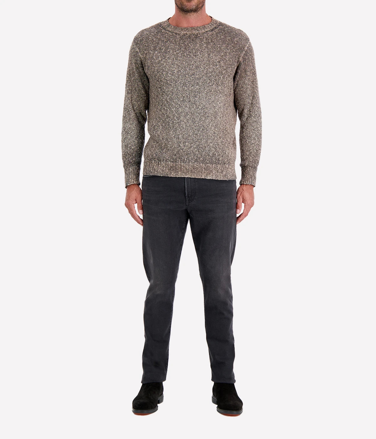 Man Knittted Pullover in Taupe
