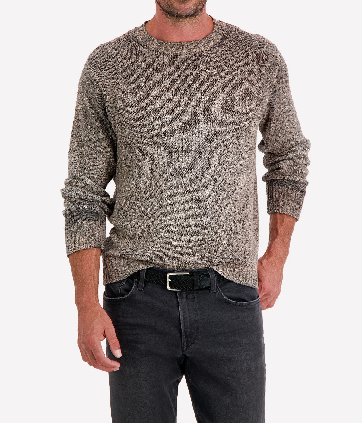 Man Knittted Pullover in Taupe