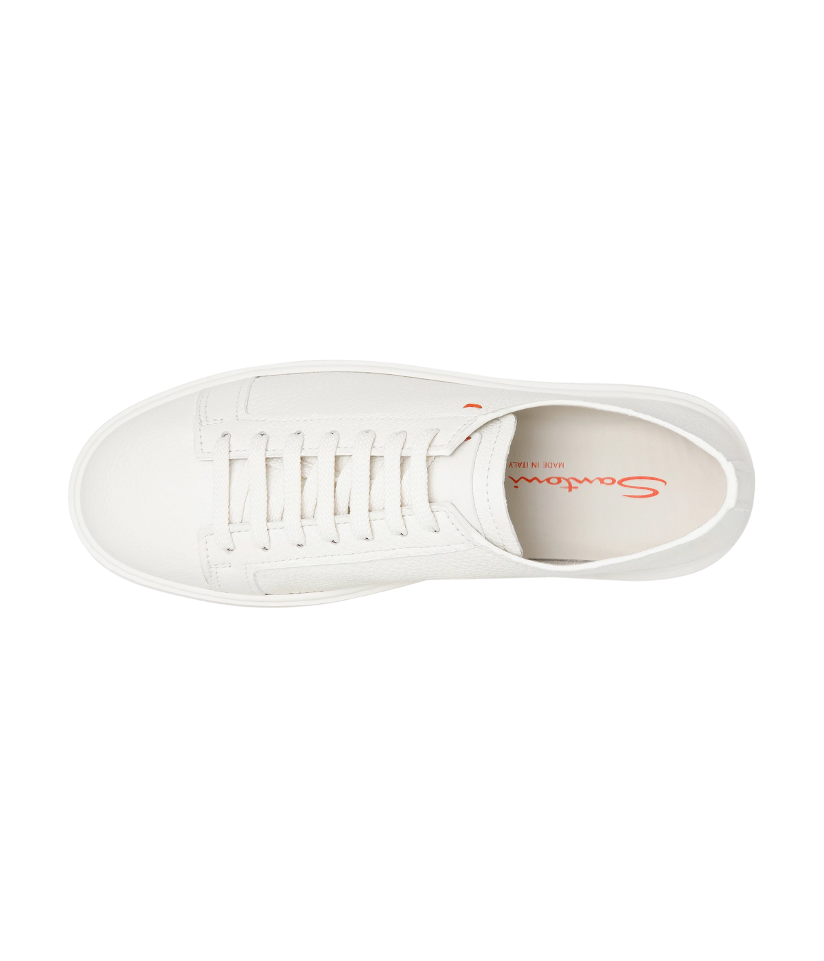 Tumbled Leather Sneaker in White