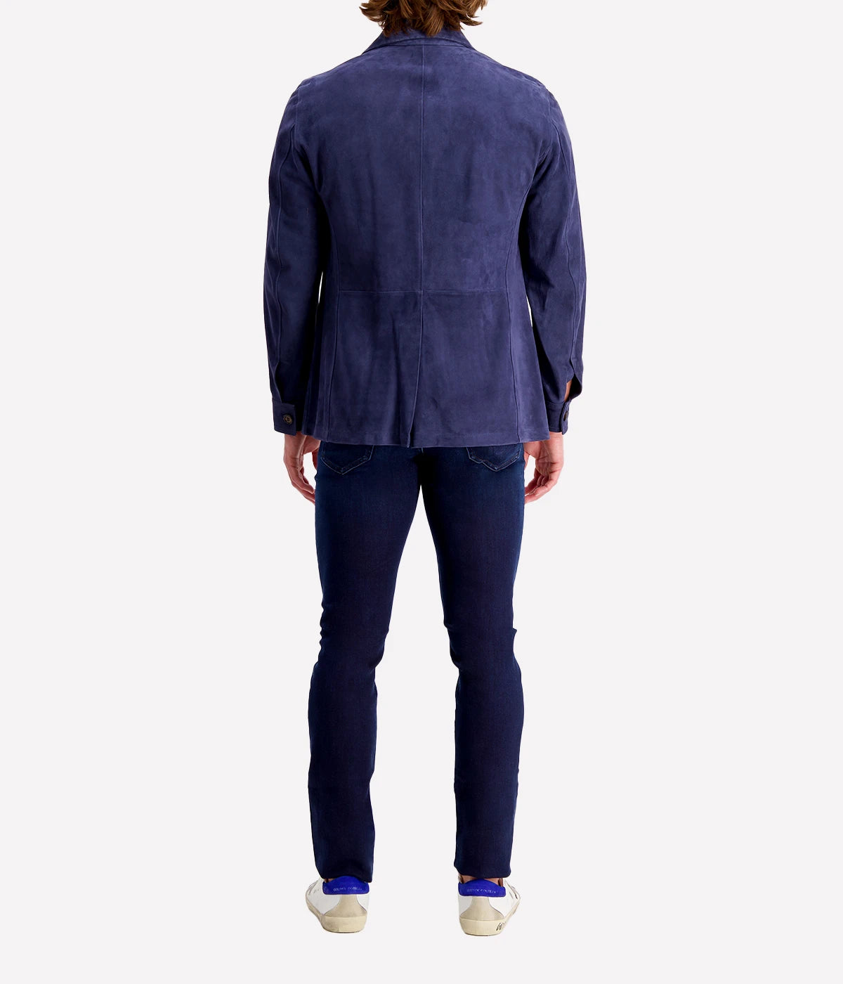 Two Pockets Nappa Suede Jacket in Blue