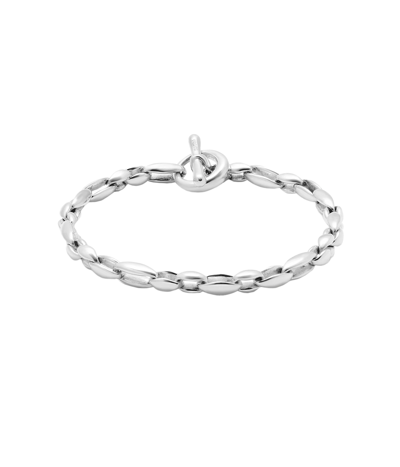 Bradoon Medium Mixed Link Bracelet in Sterling Silver