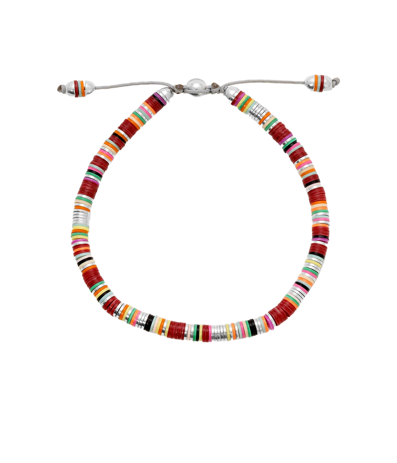 Malli African Disc Bracelet in Maroon Mix