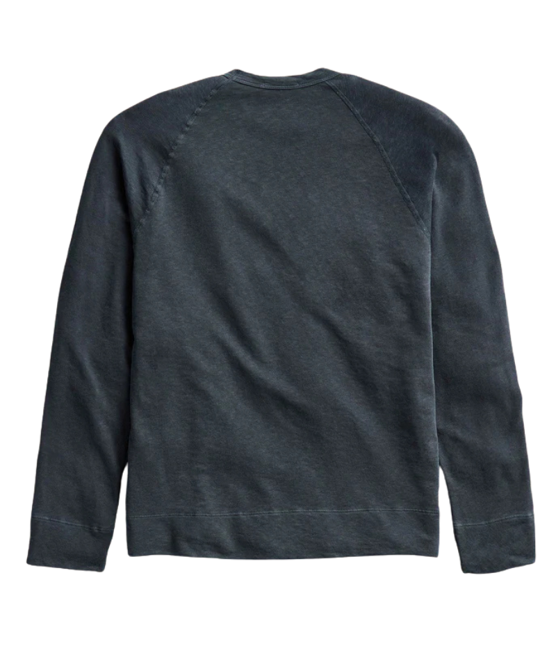 Lightweight vintage French terry sweatshirt in soft Supima cotton with a crew neckline and raglan sleeves. Garment-dyed for a unique fade and relaxed feel. Perfect for everyday wear.