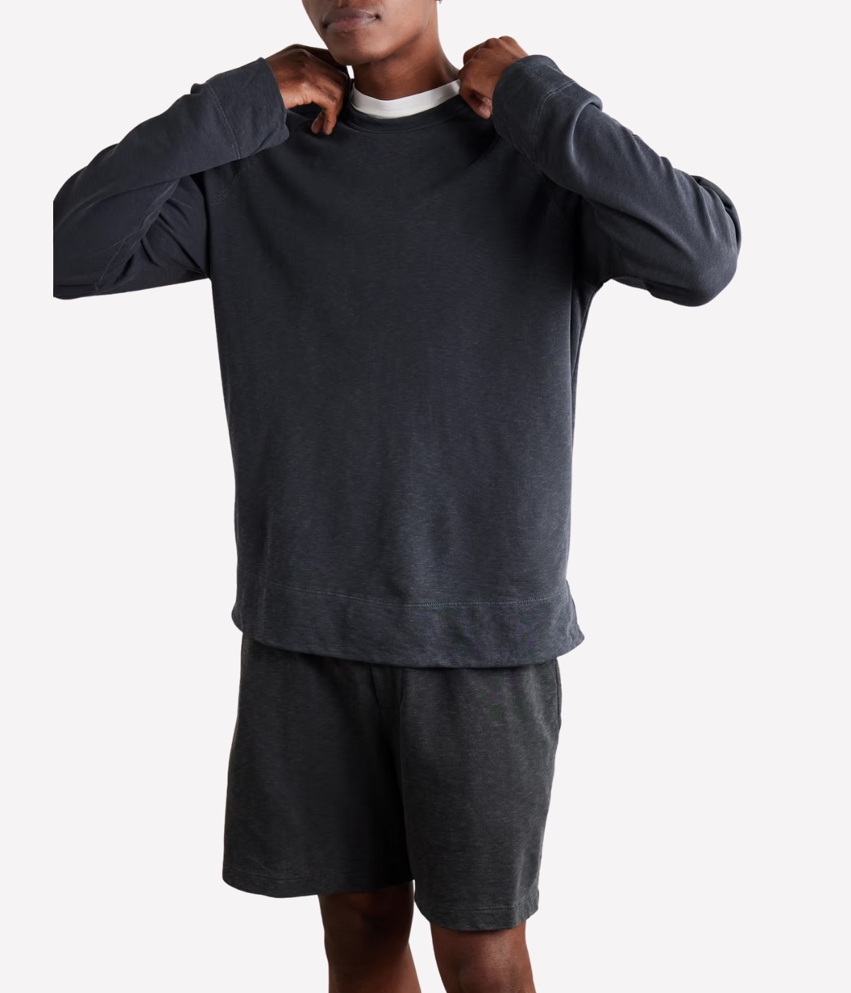 Vintage French Terry Sweatshirt in Blue Noir Pigment
