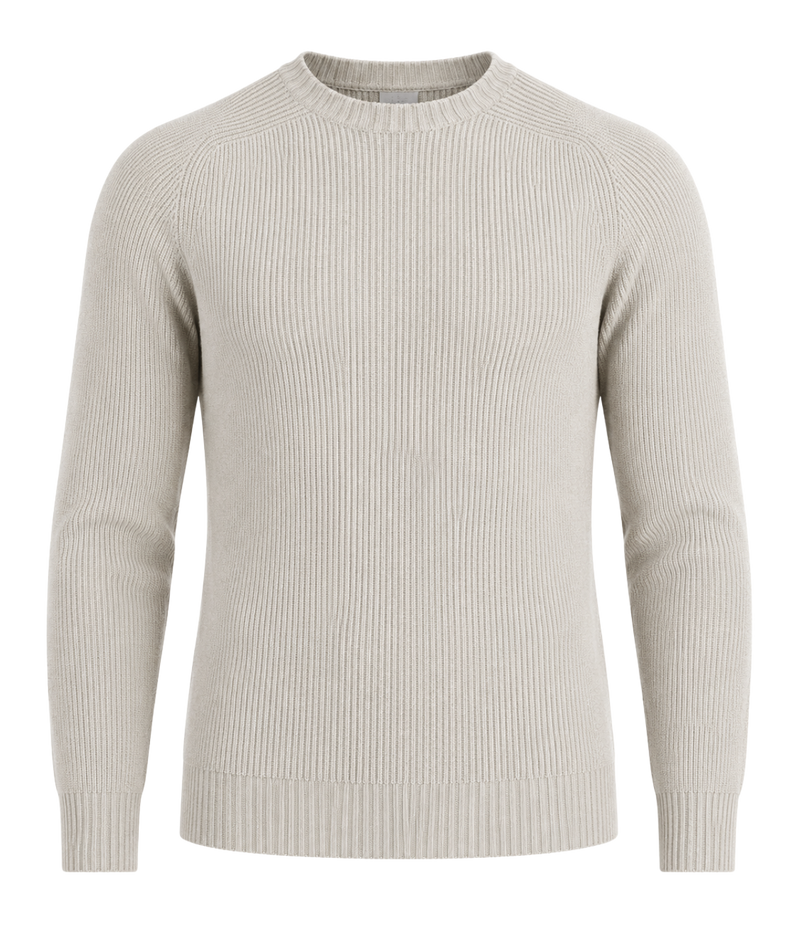 Textured Crew Longsleeve in TAUPE