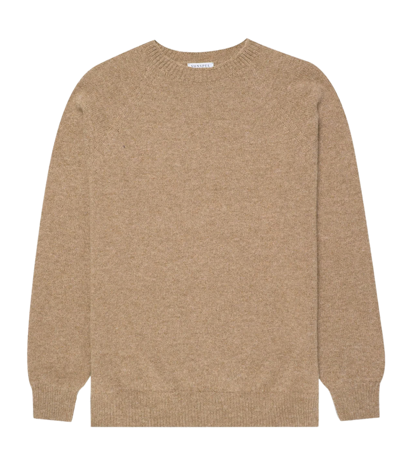 Lambswool Crew Neck In Sandstone