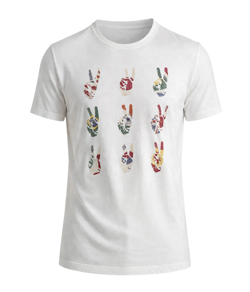 Multi Peace T-Shirt in Salt