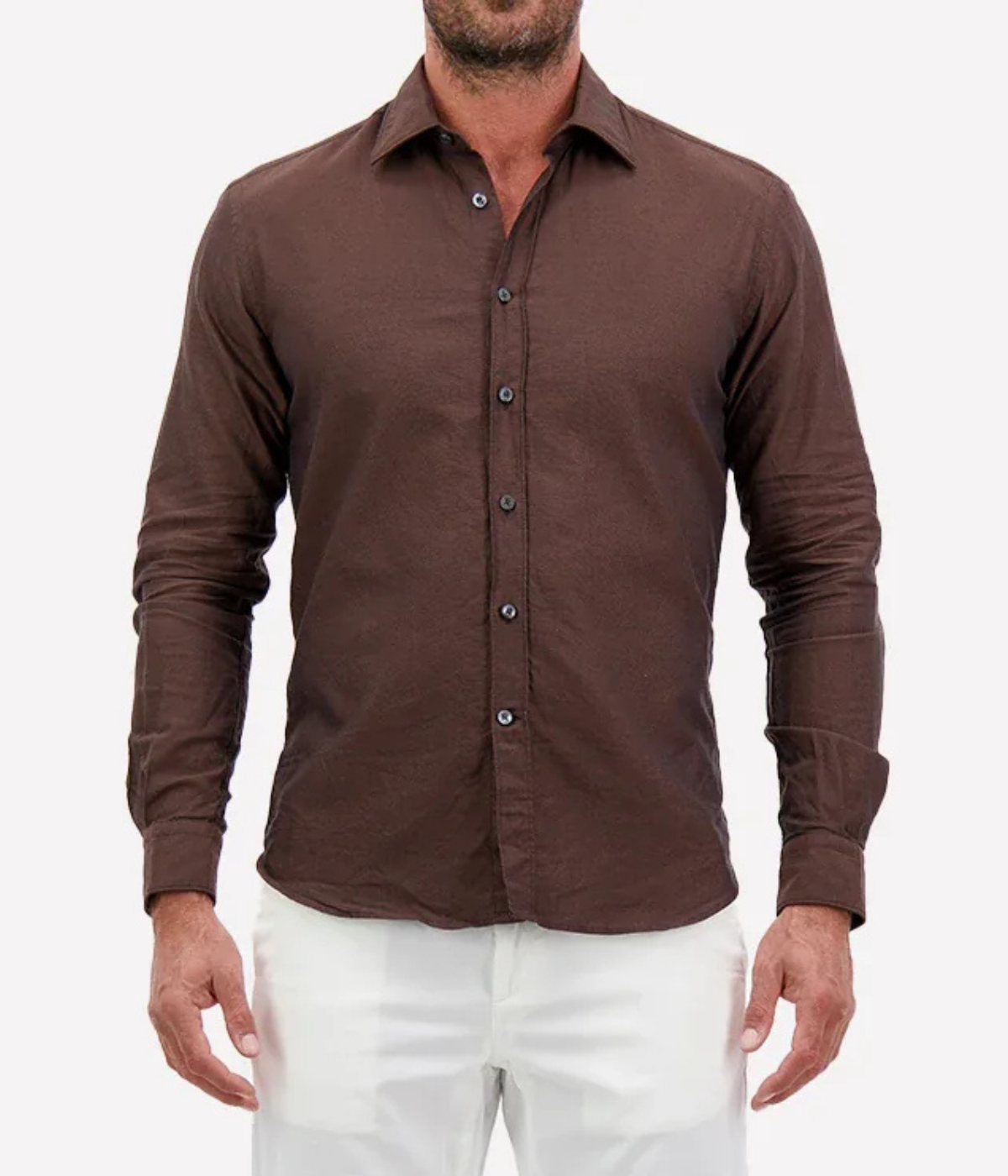 Regular Fit Shirt H1004 in Brown