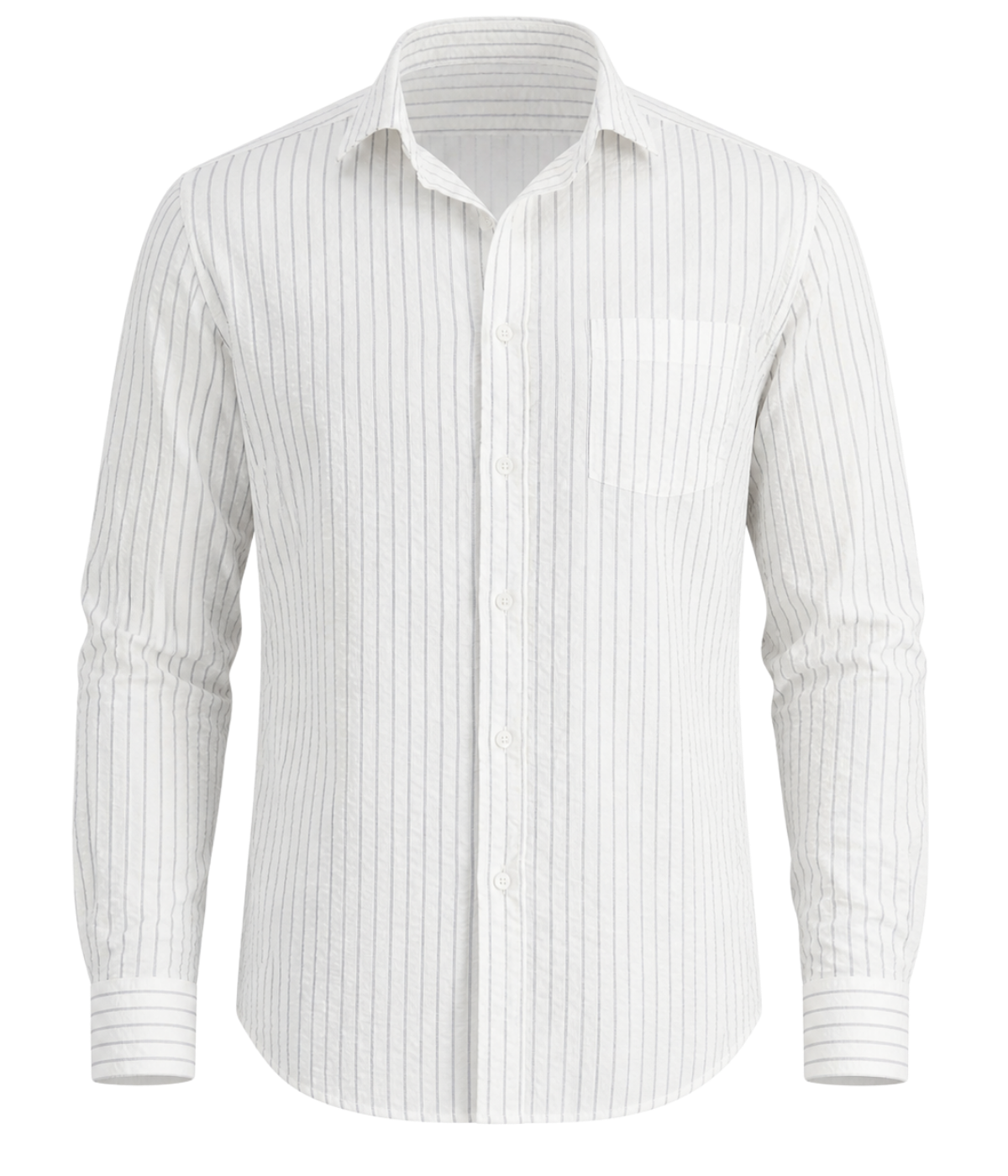 Paul Woven Shirt in Off White and Navy