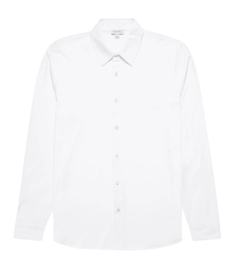 Long Sleeve Jersey Shirt In White