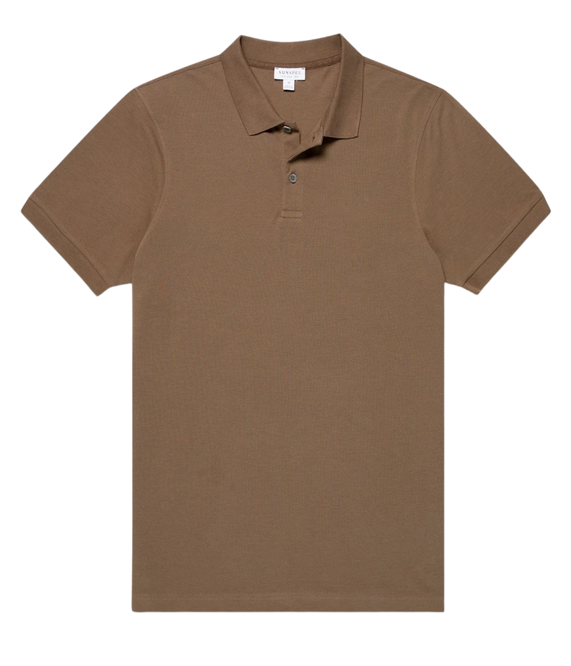 Pique Polo Shirt In Dark Cedar