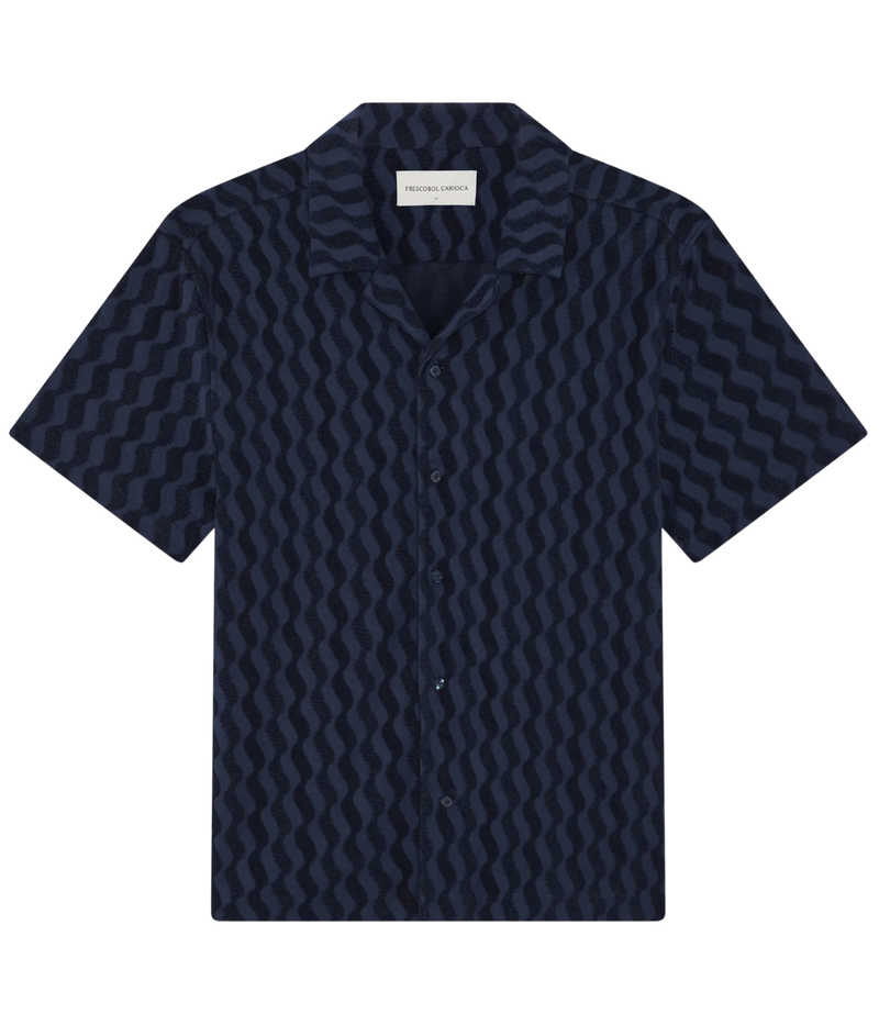 Roberto Terry Shirt In Midnight Blue