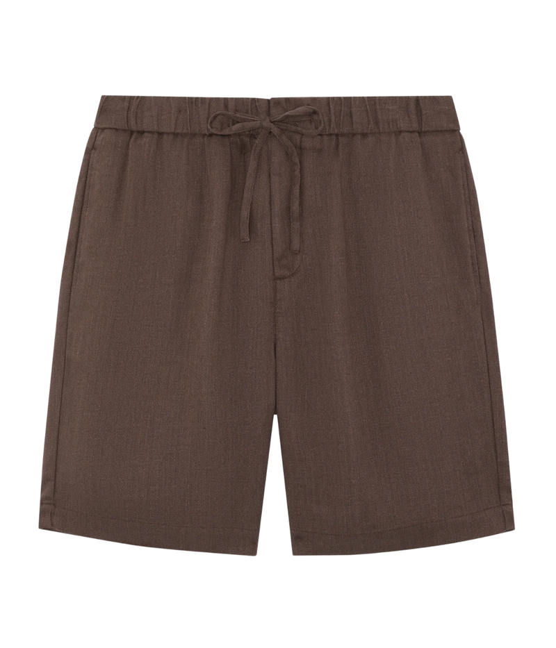 Felipe Linen Shorts In Brown