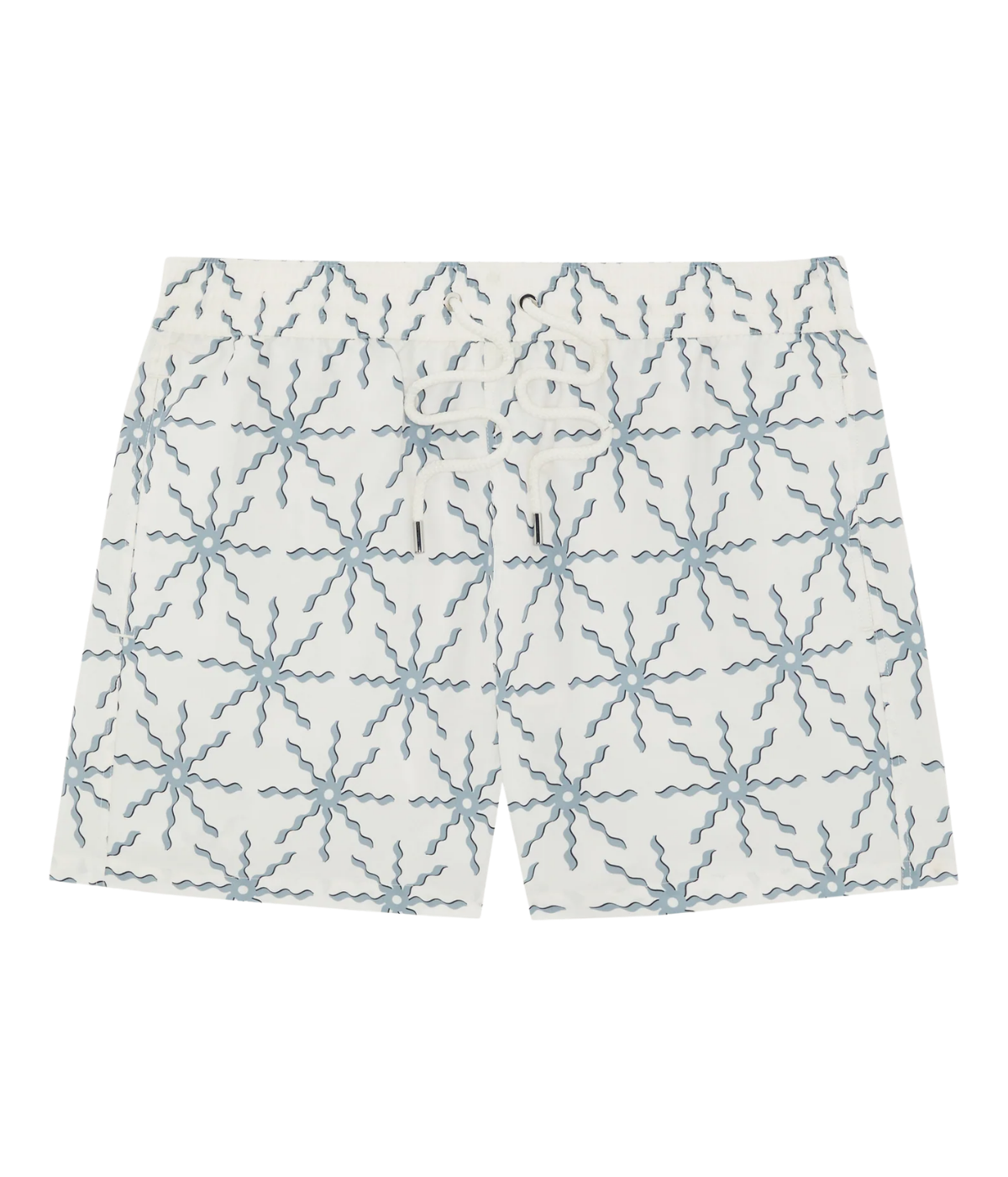Rio Swim Short Sol Print In Ecru And Coastal Blue