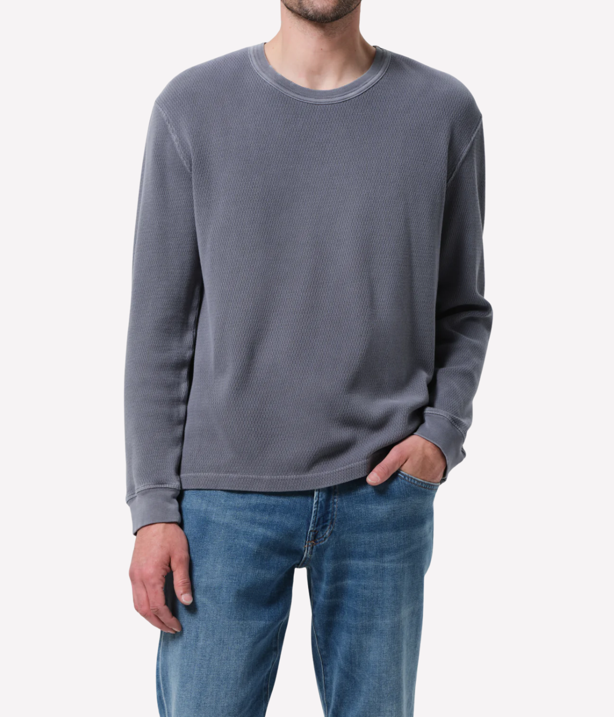 Waffle Crewneck in Grey