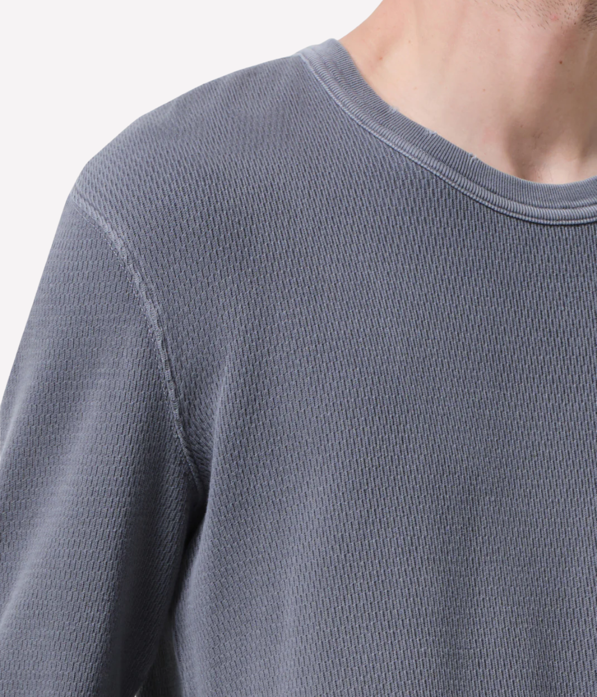 Waffle Crewneck in Grey