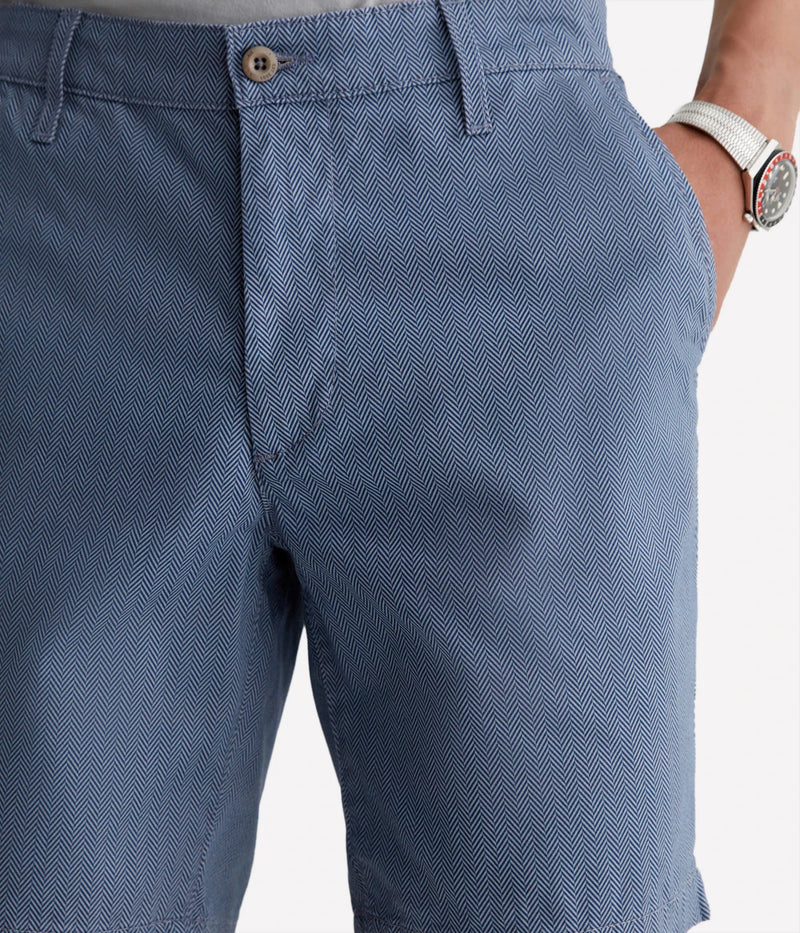 Close-up of the AG Wanderer Shorts, showing fine stitching, tailored pocket detailing, and smooth cotton fabric texture.