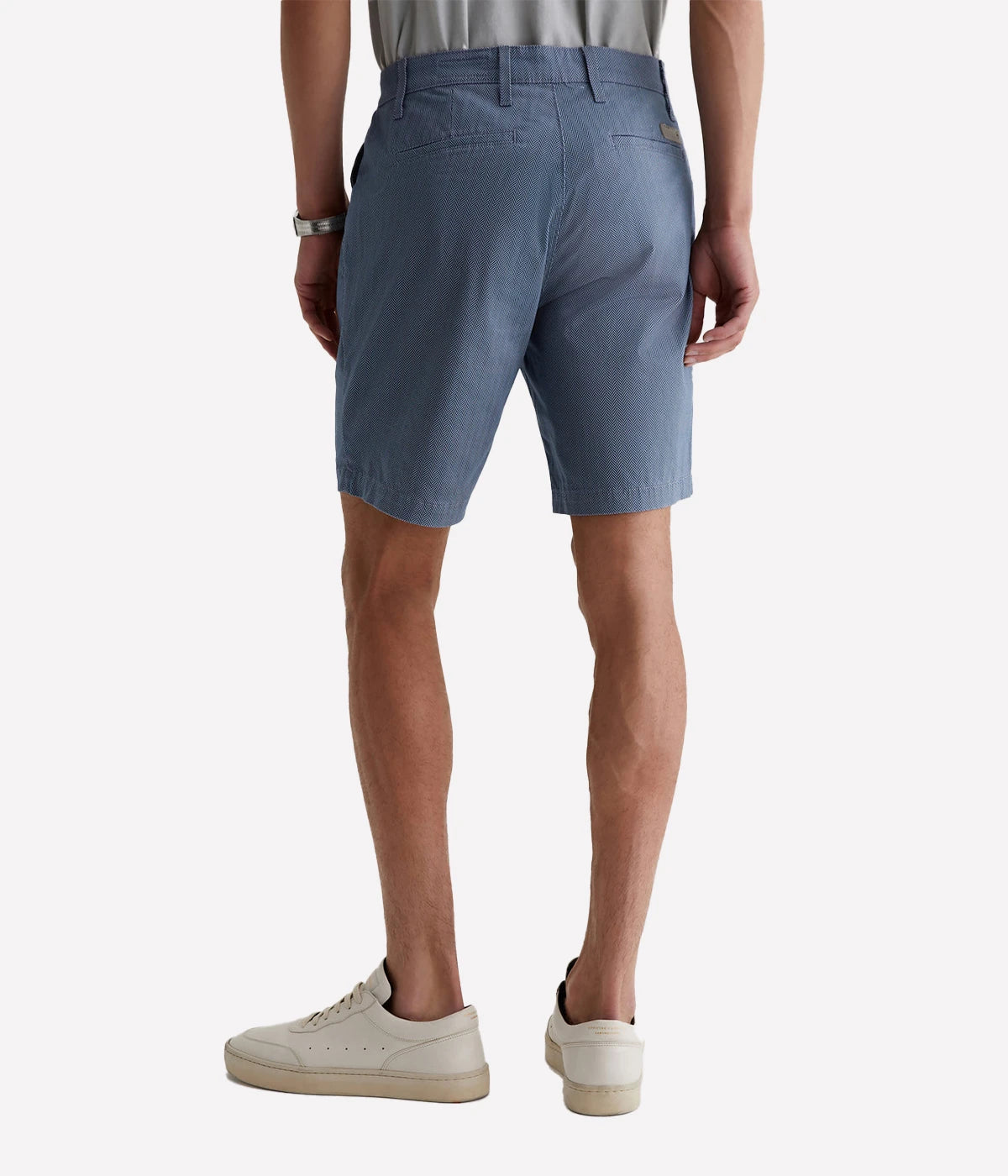 Back view of the AG Wanderer Shorts for men, featuring tailored back pockets and a streamlined, polished silhouette.