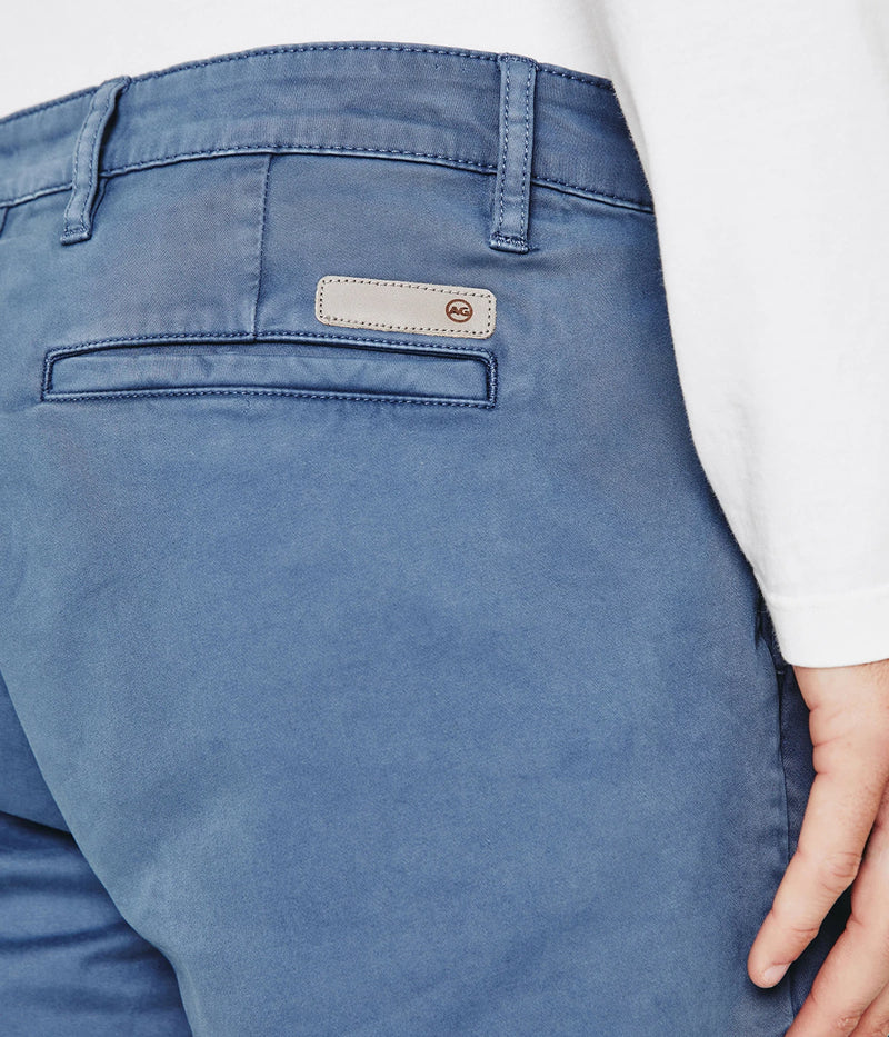 Close-up of the AG Wanderer Shorts, showing fine stitching, tailored pocket detailing, and smooth cotton fabric texture.