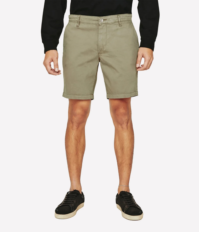 Front view of the AG Wanderer Shorts for men, showcasing a clean trouser-inspired design with a slim fit and slightly tapered legs.